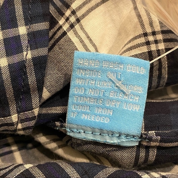 J. McLaughlin Dakota Top NWT Button Down Blouse White Navy Plaid Size XS - Picture 8 of 8